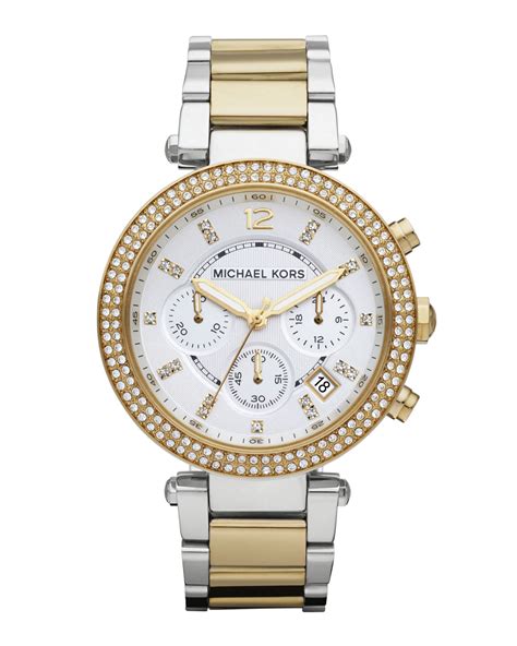 michael kors parker glitz watch silver color|Michael Kors Parker Women's Watch, Stainless Steel .